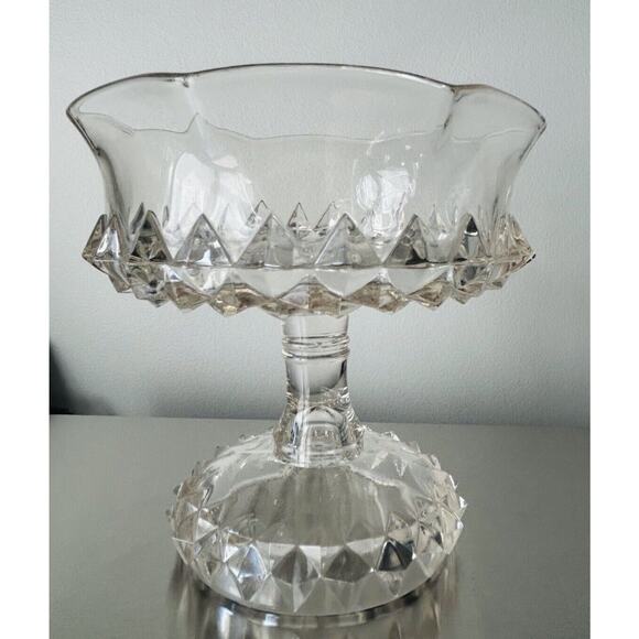 EAPG Bryce Bros Amazon Sawtooth Footed Compote Scallop Rim Early American 1890's - Picture 1 of 16